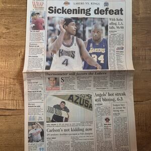 Vtg 2002 Los Angeles Lakers Sacramento Kings Gabriel Valley Newspaper